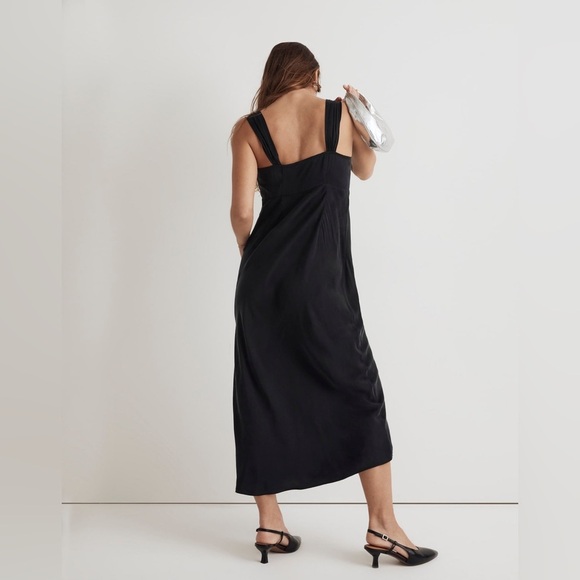 Madewell Women’s Square-Neck Midi Dress NO103 Size 6 In True Black NWT - Picture 2 of 5